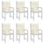Perne cu spătar mic, 6 buc., crem, 100x50x3 cm, textil oxford GartenMobel Dekor