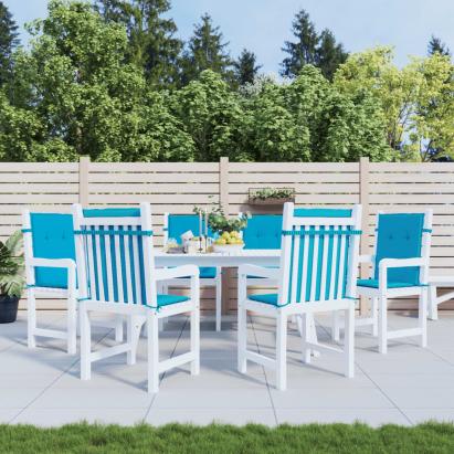 Perne cu spătar mic, 6 buc. albastru 100x50x3 cm textil oxford GartenMobel Dekor