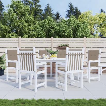 Perne cu spătar mic, 6 buc. gri taupe 100x50x3 cm textil oxford GartenMobel Dekor