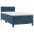 Pat box spring cu saltea, albastru închis, 100x200 cm, catifea GartenMobel Dekor