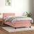 Pat box spring cu saltea, roz, 100x200 cm, catifea GartenMobel Dekor