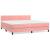 Pat box spring cu saltea, roz, 200x200 cm, catifea GartenMobel Dekor