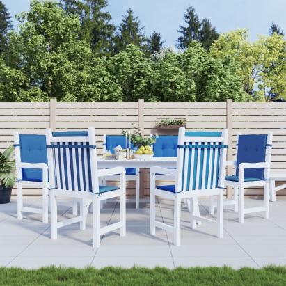 Perne cu spătar mic, 6 buc. albastru 100x50x3 cm textil oxford GartenMobel Dekor