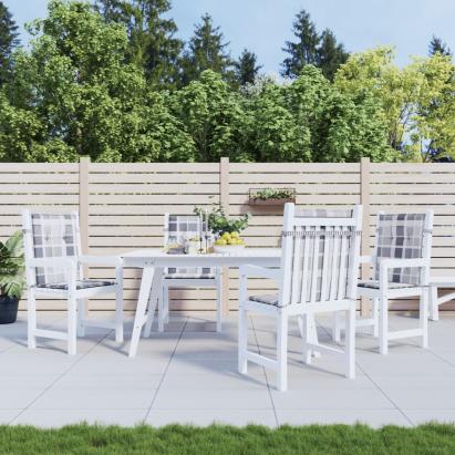 Perne cu spătar, gri carouri, 4 buc., 100x50x3cm, textil Oxford GartenMobel Dekor