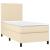 Pat box spring cu saltea, crem, 90x190 cm, textil GartenMobel Dekor