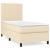 Pat box spring cu saltea, crem, 90x190 cm, textil GartenMobel Dekor