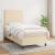 Pat box spring cu saltea, crem, 90x200 cm, textil GartenMobel Dekor