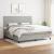 Pat box spring cu saltea, gri deschis, 200x200 cm, textil GartenMobel Dekor