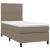 Pat box spring cu saltea, gri taupe, 90x190 cm, textil GartenMobel Dekor