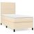 Pat box spring cu saltea, crem, 90x190 cm, textil GartenMobel Dekor
