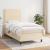 Pat box spring cu saltea, crem, 90x190 cm, textil GartenMobel Dekor
