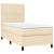 Pat box spring cu saltea, crem, 90x190 cm, textil GartenMobel Dekor