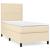 Pat box spring cu saltea, crem, 90x200 cm, textil GartenMobel Dekor