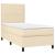 Pat box spring cu saltea, crem, 90x200 cm, textil GartenMobel Dekor