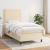 Pat box spring cu saltea, crem, 100x200 cm, textil GartenMobel Dekor