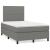 Pat box spring cu saltea, gri închis, 120x200 cm, textil GartenMobel Dekor