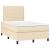 Pat box spring cu saltea, crem, 120x200 cm, textil GartenMobel Dekor