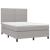 Pat box spring cu saltea, gri deschis, 140x190 cm, textil GartenMobel Dekor