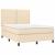 Pat box spring cu saltea, crem, 140x200 cm, textil GartenMobel Dekor
