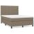 Pat continental cu saltea gri taupe 140x200 cm material textil GartenMobel Dekor