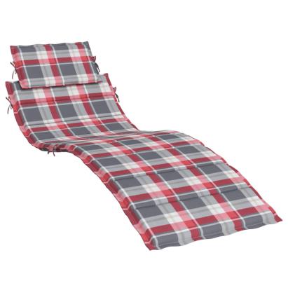 Pernă de șezlong, roșu carouri, 186x58x3 cm, textil oxford GartenMobel Dekor