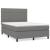 Pat box spring cu saltea, gri închis, 140x190 cm, textil GartenMobel Dekor