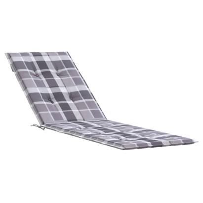 Pernă de șezlong grădină, model gri carouri, (75+105)x50x3 cm GartenMobel Dekor