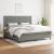 Pat box spring cu saltea, gri închis, 200x200 cm, textil GartenMobel Dekor