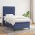 Pat box spring cu saltea, albastru, 90x190 cm, textil GartenMobel Dekor