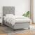 Pat box spring cu saltea, gri deschis, 90x200 cm, textil GartenMobel Dekor