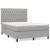 Pat box spring cu saltea, gri deschis, 140x190 cm, textil GartenMobel Dekor