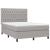 Pat box spring cu saltea, gri deschis, 140x190 cm, textil GartenMobel Dekor