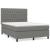 Pat box spring cu saltea, gri închis, 140x190 cm, textil GartenMobel Dekor