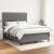 Pat box spring cu saltea, gri închis, 140x190 cm, textil GartenMobel Dekor