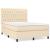 Pat continental cu saltea, crem, 140x200 cm, material textil GartenMobel Dekor