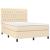 Pat continental cu saltea, crem, 140x200 cm, material textil GartenMobel Dekor