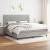 Pat box spring cu saltea, gri deschis, 200x200 cm, textil GartenMobel Dekor
