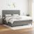 Pat box spring cu saltea, gri închis, 200x200 cm, textil GartenMobel Dekor