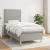 Pat box spring cu saltea, gri deschis, 90x190 cm, textil GartenMobel Dekor