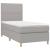 Pat box spring cu saltea, gri deschis, 90x190 cm, textil GartenMobel Dekor