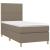 Pat box spring cu saltea, gri taupe, 90x190 cm, textil GartenMobel Dekor