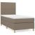 Pat box spring cu saltea, gri taupe, 90x190 cm, textil GartenMobel Dekor
