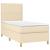 Pat box spring cu saltea, crem, 90x190 cm, textil GartenMobel Dekor