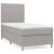 Pat box spring cu saltea, gri deschis, 90x200 cm, textil GartenMobel Dekor