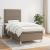 Pat box spring cu saltea, gri taupe, 90x200 cm, textil GartenMobel Dekor