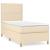 Pat box spring cu saltea, crem, 90x200 cm, textil GartenMobel Dekor