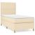 Pat box spring cu saltea, crem, 100x200 cm, textil GartenMobel Dekor