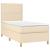 Pat box spring cu saltea, crem, 100x200 cm, textil GartenMobel Dekor