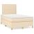 Pat box spring cu saltea, crem, 120x200 cm, textil GartenMobel Dekor