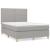 Pat box spring cu saltea, gri deschis, 140x190 cm, textil GartenMobel Dekor